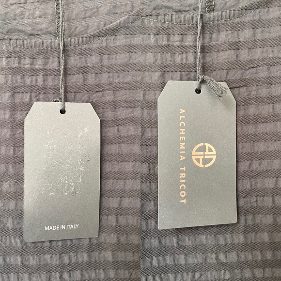 NWT Alchemia Tricot Made in Italy Minimalist Stripe Cocoon Dress M/L Black - Picture 4 of 15